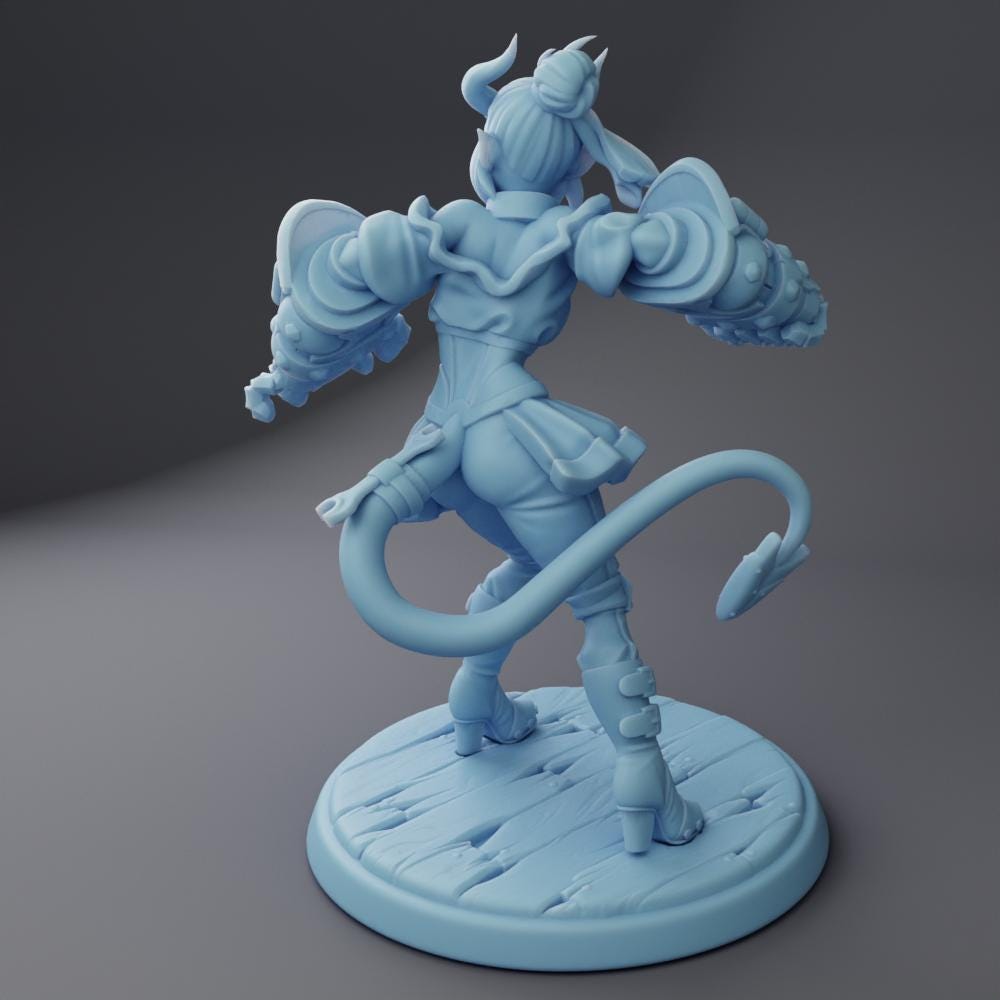 Male Tiefling Barbarian - Twin Goddess Miniatures - D&D - TTRPG - 32mm Miniature - Pathfinder - Unpainted