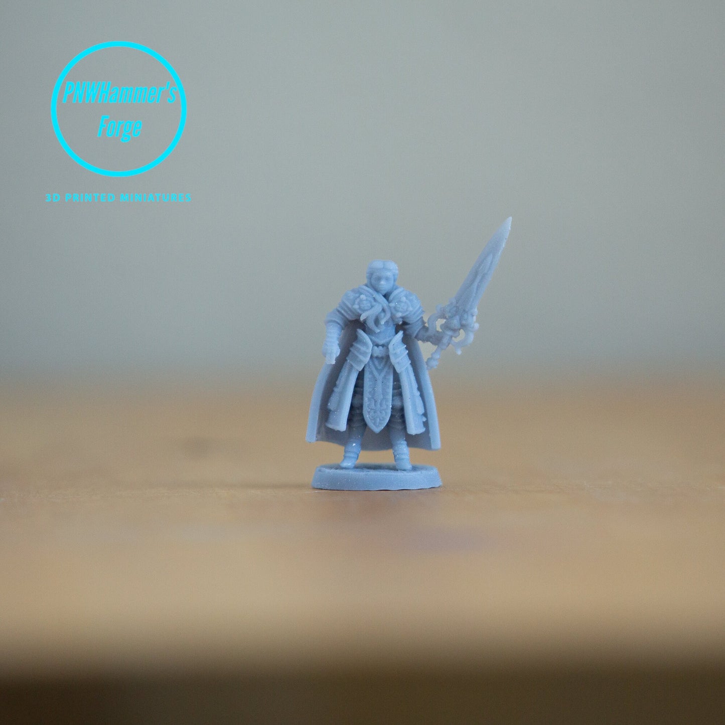 Agnes - Human Female - Paladin - Warrior - D&D - Zweihander - TTRPG - 32mm Miniature - Pathfinder - Unpainted