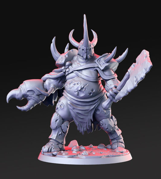 Atlas - Demon - D&D - Creature from Hell - TTRPG - Rhino - Crab Claw - 32mm Miniature - Pathfinder - Unpainted - RN Estudio