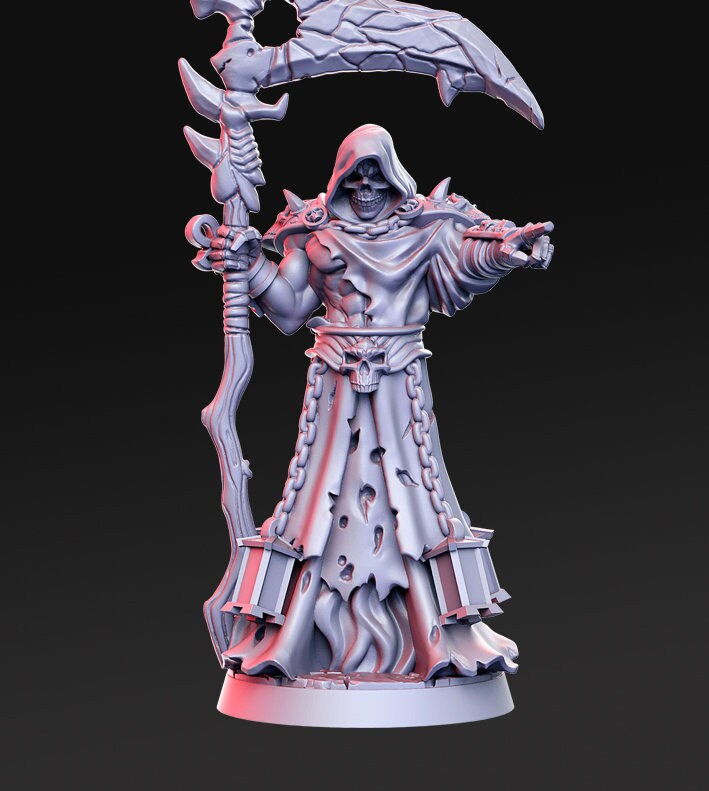 Hades - Angel of Death - Scythe - D&D - TTRPG - 32mm Miniature - Pathfinder - Unpainted