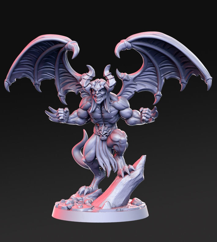 Dhamai - Winged Demon - D&D - TTRPG - 32mm Miniature - Pathfinder - Unpainted