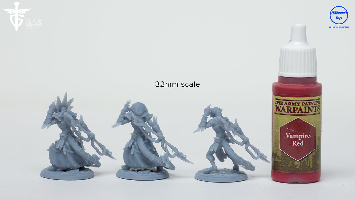 Lizardfolk Shaman - Twin Goddess Miniatures - D&D - TTRPG - 32mm/75mm Miniature - Pathfinder - Unpainted - Spear-