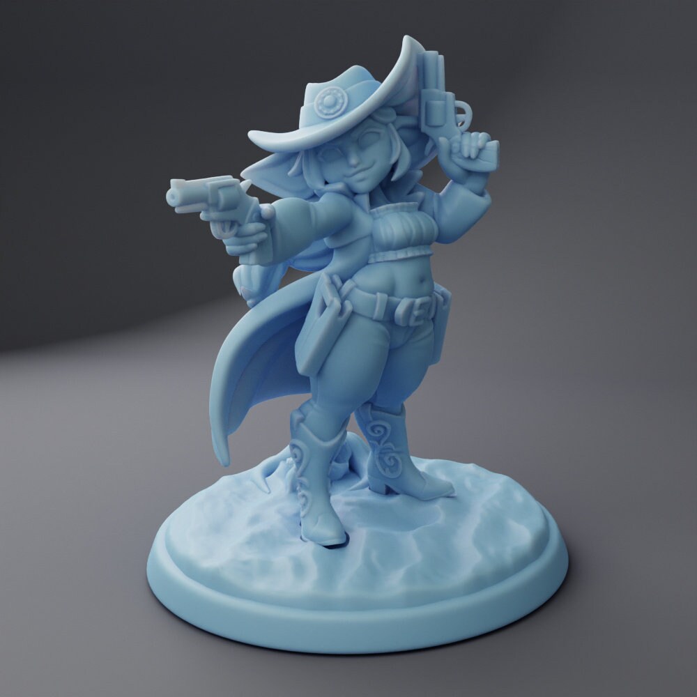 Goblin Gunslinger - Twin Goddess Miniatures - D&D - TTRPG - 32mm/75mm Miniature - Pathfinder - Unpainted - Deadlands