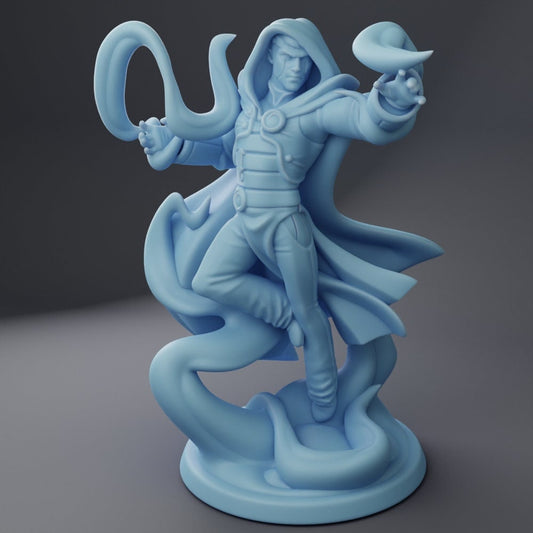 L the Blue Wizard - Twin Goddess Miniatures - D&D - TTRPG - 32mm/75mm Miniature - Pathfinder - Unpainted - 5E