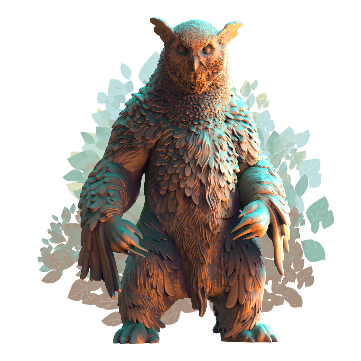 Owlbeast Standing OwlBear - D&D - TTRPG - 28mm Miniature - Pathfinder - Unpainted - Print My Minis