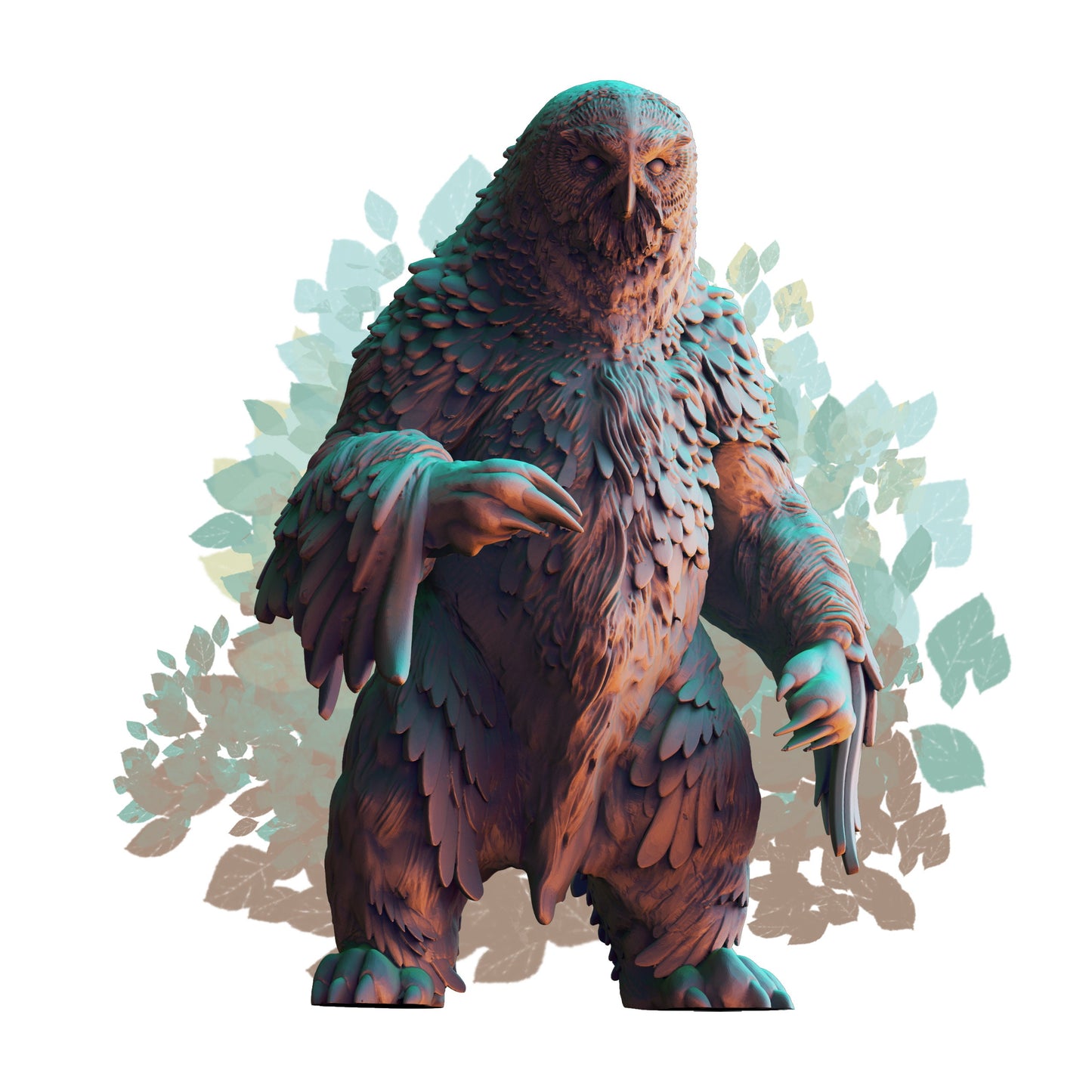 Owlbeast Standing OwlBear - D&D - TTRPG - 28mm Miniature - Pathfinder - Unpainted - Print My Minis