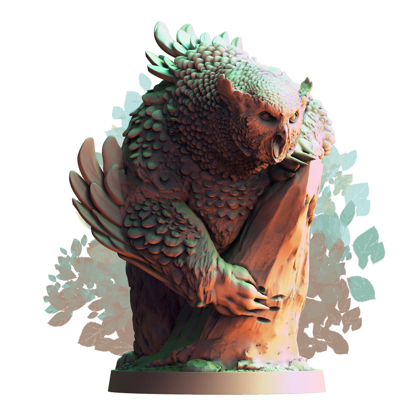 Owlbeast on the Rocks - OwlBear - D&D - TTRPG - 28mm Miniature - Pathfinder - Unpainted - Print My Minis