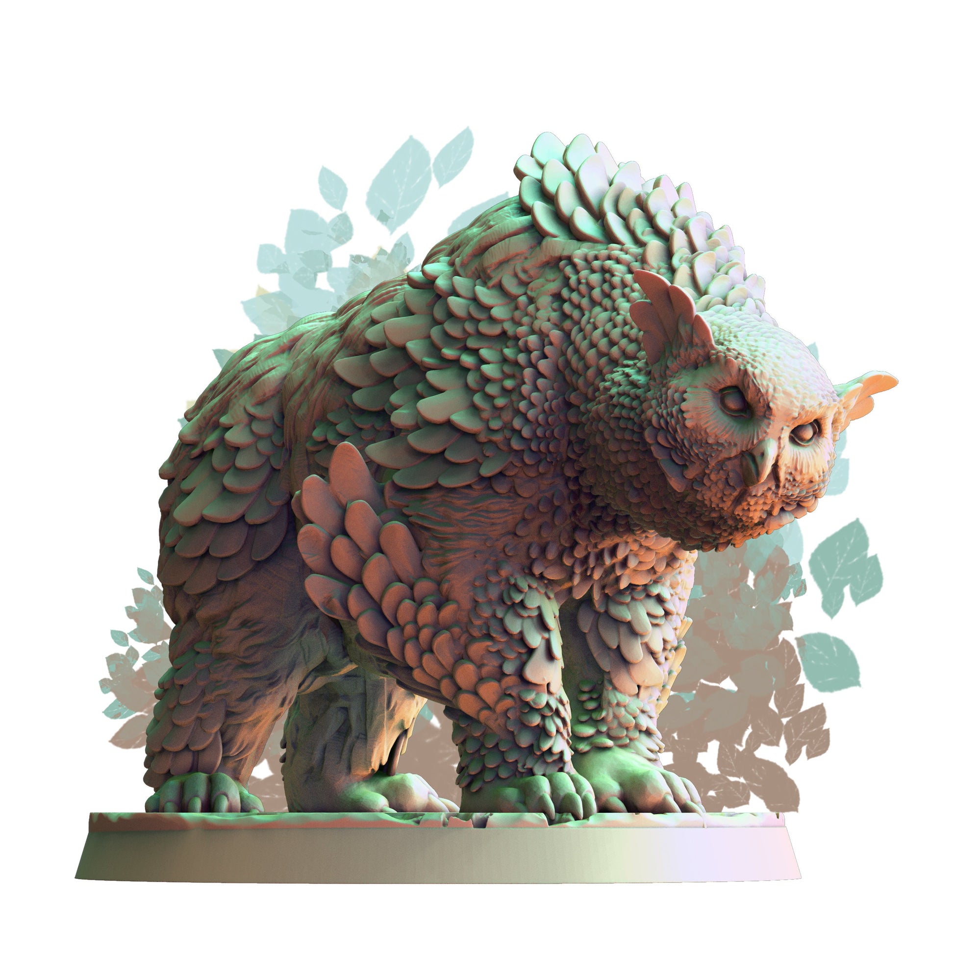 Owlbeast Walking OwlBear - D&D - TTRPG - 28mm Miniature - Pathfinder - Unpainted - Print My Minis