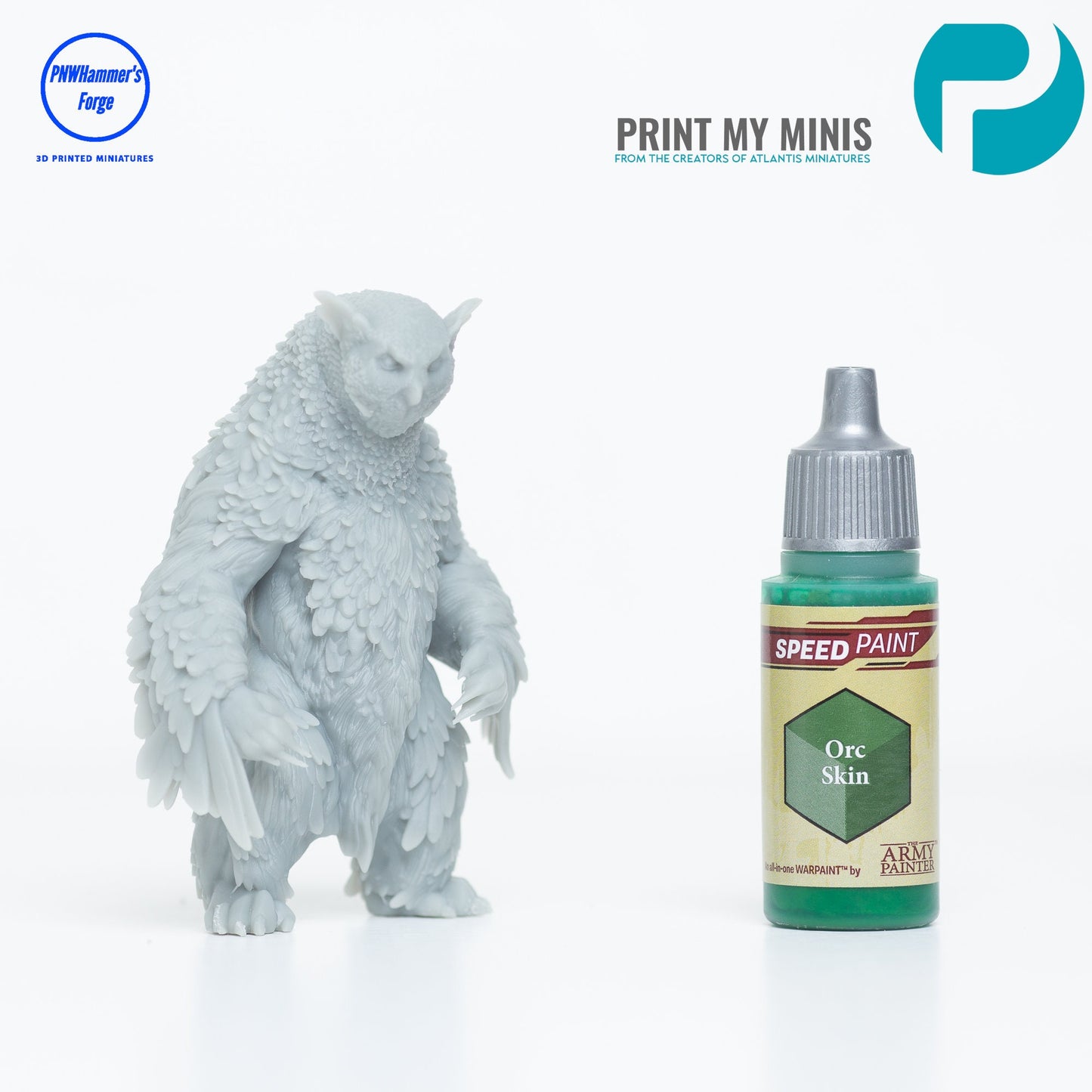 Owlbeast Standing OwlBear - D&D - TTRPG - 28mm Miniature - Pathfinder - Unpainted - Print My Minis