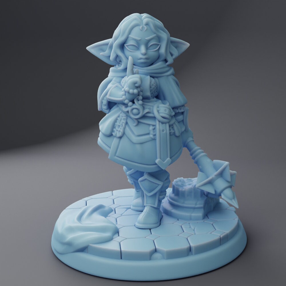 Female Goblin Cleric - Twin Goddess Miniatures - D&D - TTRPG - 32mm/75mm Miniature - Pathfinder - Unpainted -