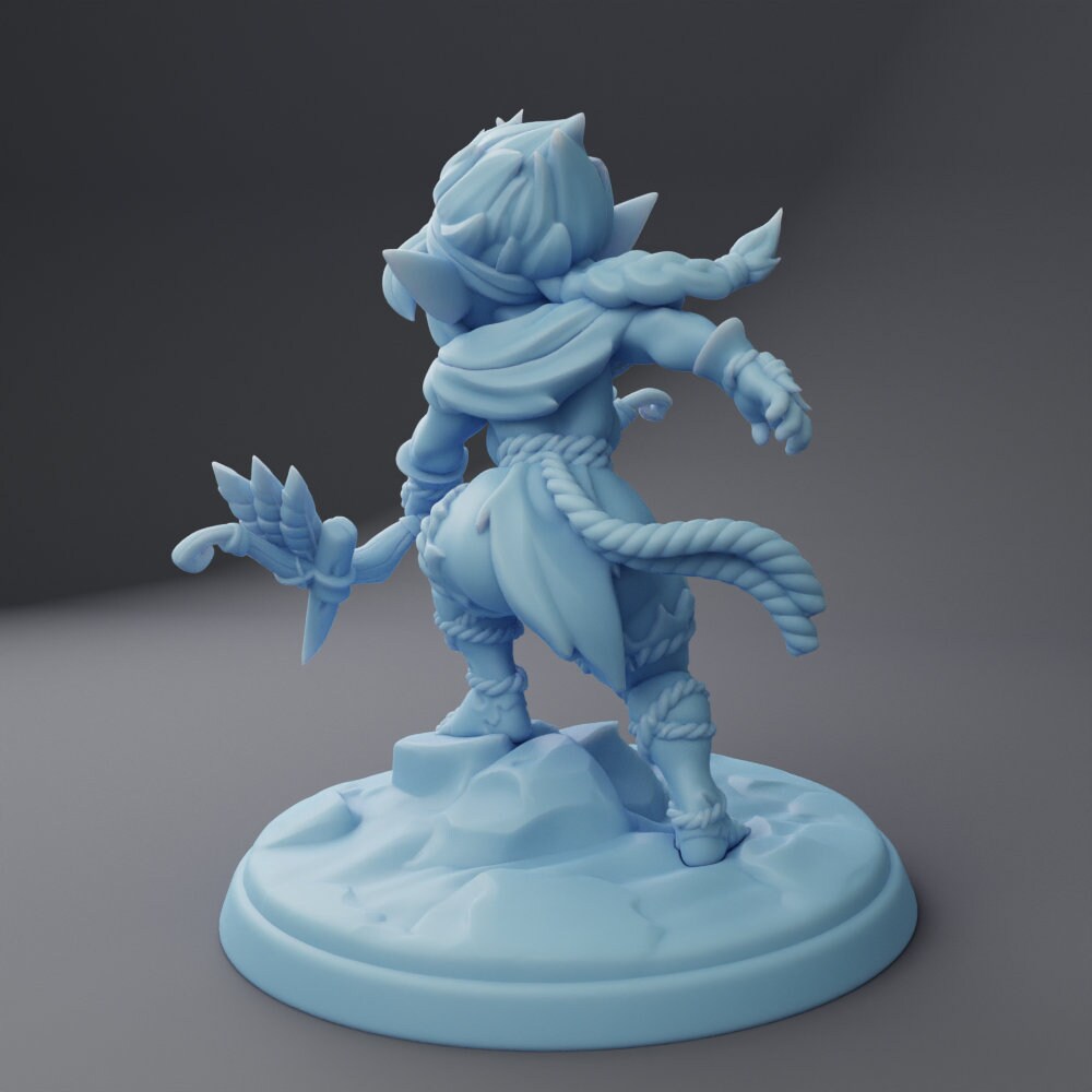 Female Goblin Ranger - Twin Goddess Miniatures - D&D - TTRPG - 32mm/75mm Miniature - Pathfinder - Unpainted -